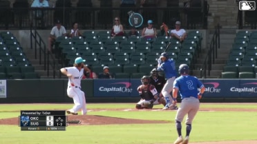Matt Gorski singles on a line drive to left fielder Zach Dezenzo. Austin Gauthier scores.