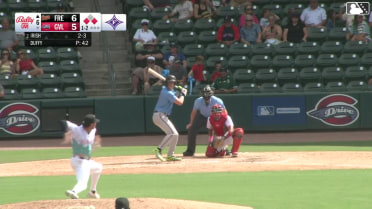Ike Irish singles on a fly ball to center fielder Enddy Azocar. Edwin Amparo scores. RJ Austin to 2nd.
