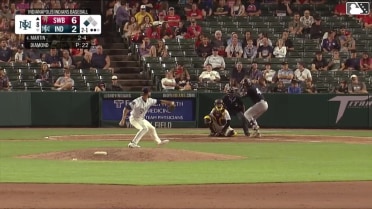 Garrett Martin singles on a line drive to left fielder Jhostynxon Garcia. Oswaldo Cabrera scores.