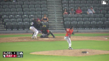 Anthony Huezo homers (14) on a line drive to left field.