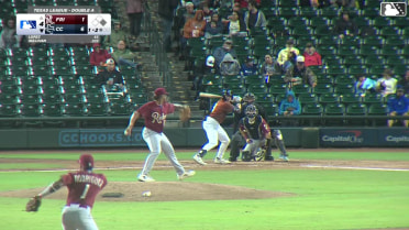 Joseph Sullivan doubles (3) on a line drive to right fielder Orlando Martinez. Zach Dezenzo scores.