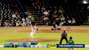 Yamvier Carrero grounds into a double play, shortstop Josh Hammond to second baseman Stone Russell to first baseman JC Vanek. Caden Merritt out at 2nd. Yamvier Carrero out at 1st.