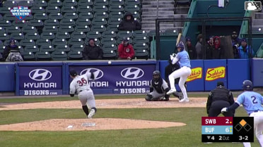 Josh Kasevich singles on a line drive to left fielder Jasson Domínguez. Riley Tirotta scores.