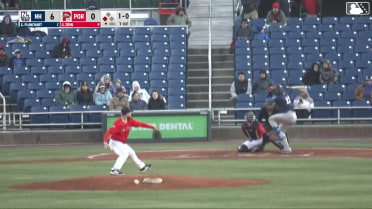 Geovanny Planchart singles on a sharp ground ball to center fielder Miguel Bleis. Je'Von Ward scores.