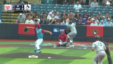Roderick Arias singles on a ground ball to center fielder Eric Hartman. Eric Genther scores. Wilson Rodriguez to 3rd.