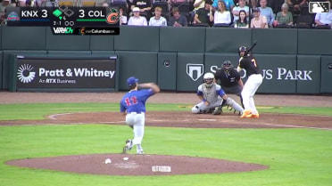 Ethan Workinger out on a sacrifice fly to left fielder Jordan Nwogu. Drew Compton scores.