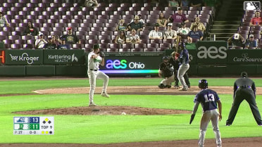 Cristian Santana singles on a line drive to center fielder Kien Vu. Jackson Strong scores.