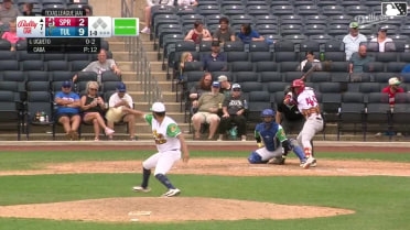 Zyhir Hope homers (9) on a line drive to left center field. Kyle Nevin scores.
