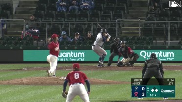 Riley Unroe doubles (7) on a line drive to center fielder Victor Labrada. Cavan Biggio scores. Jax Biggers to 3rd.