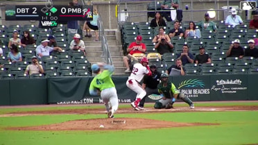 Sebastian Dos Santos homers (8) on a fly ball to right center field. Trevor Haskins scores.