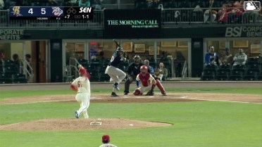 Yanquiel Fernández homers (13) on a fly ball to right center field.