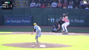 Jordan Groshans homers (5) on a line drive to center field.