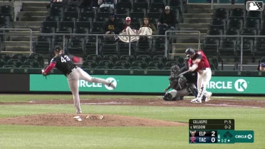 Patrick Wisdom homers (6) on a fly ball to center field.