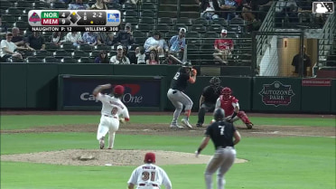 Creed Willems doubles (2) on a line drive to center fielder Bryan Torres. Jackson Holliday scores.