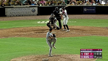 Nick Montgomery homers (2) on a fly ball to left field.