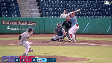 Reece Moroney singles on a ground ball to center fielder Merphy Hernandez. Cade Climie scores. Jack Hopko to 2nd.