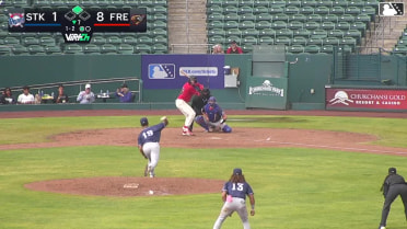 Matt Klein homers (1) on a fly ball to right center field. Tanner Thach scores.