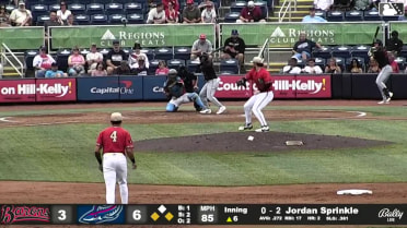 Jordan Sprinkle singles on a ground ball to second baseman Cristian Hernández, deflected by pitcher Jack Sellinger. Jeral Perez scores. Jacob Burke to 2nd.