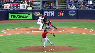 Michael Siani strikes out on a foul tip.