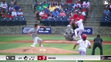 Luke Dickerson strikes out swinging.