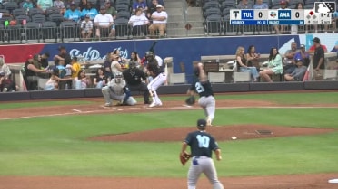 Jesus Valdez singles on a soft ground ball to first baseman Kyle Nevin. Ben McLaughlin scores.