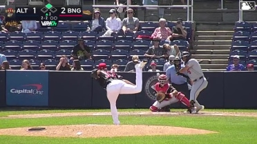 Lonnie White Jr. out on a sacrifice fly to center fielder John Bay. Titus Dumitru scores.
