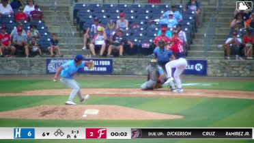 Luke Dickerson homers (12) on a fly ball to left field.