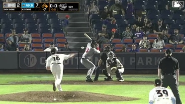 Marco Vargas singles on a sharp line drive to right fielder Alfonsin Rosario. Nick Lorusso scores. A.J. Ewing to 3rd.