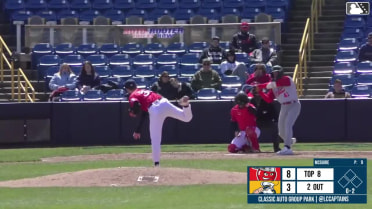 Jake Cunningham homers (4) on a fly ball to center field.