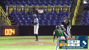 Jose Izarra homers (2) on a fly ball to left field. Eduardo Guerrero scores. Samuel Munoz scores.