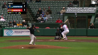 Harry Ford doubles (1) on a line drive to left fielder Jasson Domínguez. Christian Franklin scores.