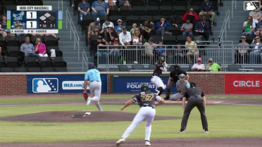 Gleider Figuereo out on a sacrifice fly to left fielder Teo Banks. Malcolm Moore scores.