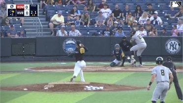 Mason Guerra singles on a line drive to center fielder Wilson Rodriguez. Dixon Williams scores.