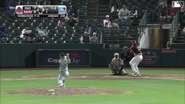 Nick Dombkowski In play, run(s) to Blaze Jordan