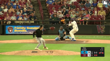 Luis Peña singles on a ground ball to left fielder Colby Shade. Daniel Guilarte scores. Yannic Walther to 2nd.