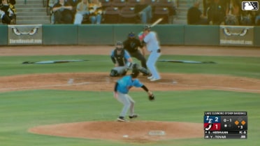 Yimy Tovar grounds into a double play, shortstop Dervy Ventura to second baseman Brady O'Brien to first baseman Cesar Quintas. Truitt Madonna out at 2nd. Yimy Tovar out at 1st.