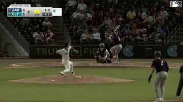 Jared Serna out on a sacrifice fly to left fielder Dustin Harris. Andrew Pintar scores.