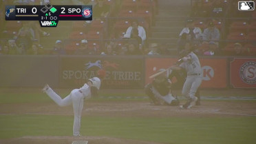 Alberto Rios homers (1) on a fly ball to left center field. Kevin Bruggeman scores.