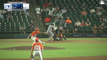 Logan Wagner homers (1) on a fly ball to left center field.