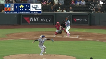 Tommy White grounds into a double play, shortstop Ryan Kreidler to second baseman Tanner Schobel to first baseman Aaron Sabato. Drew Swift scores. Euribiel Angeles to 3rd. Henry Bolte out at 2nd. Tommy White out at 1st.