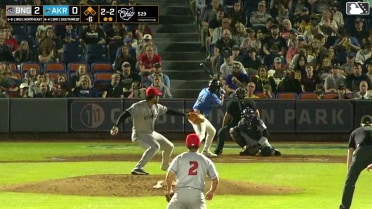 Wuilfredo Antunez triples (2) on a line drive to right fielder Jose Ramos. Christian Knapczyk scores.