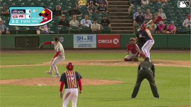 Brandon Lewis doubles (1) on a line drive to left fielder Yophery Rodriguez. Tyler Miller scores.