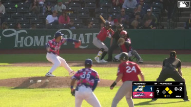 Welbyn Francisca homers (1) on a line drive to right center field. Nolan Schubart scores. Bennett Thompson scores.