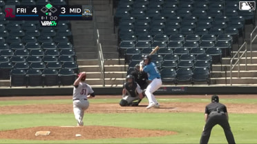 Bobby Boser flies out to right fielder Keith Jones II. Euribiel Angeles scores.