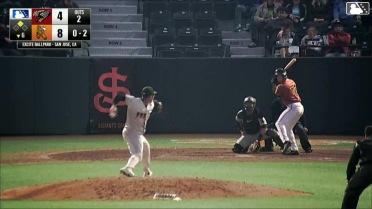 Lorenzo Meola singles on a line drive to left fielder Clayton Gray. Hayden Jatczak scores. Lorenzo Meola out at 2nd on the throw, left fielder Clayton Gray to second baseman Carlos Renzullo.