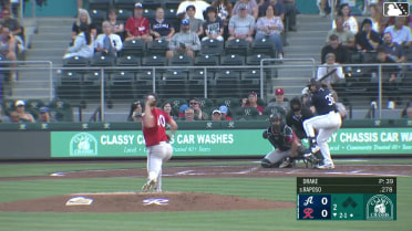 Nick Raposo homers (3) on a fly ball to left field.
