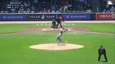 Nate Eaton homers (3) on a line drive to left field. Matt Thaiss scores. Braiden Ward scores.