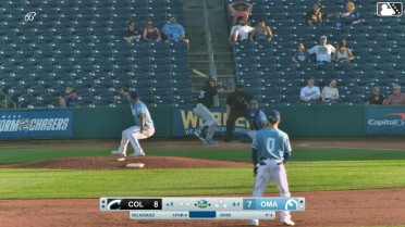 Ralphy Velazquez homers (2) on a fly ball to center field.