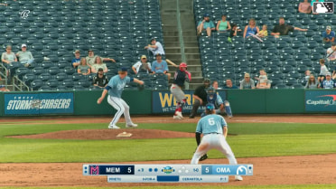 César Prieto homers (8) on a fly ball to left field.