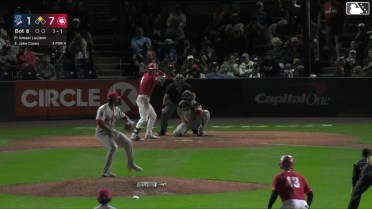 Jake Casey singles on a ground ball to center fielder Roldy Brito. JoJo Parker scores.